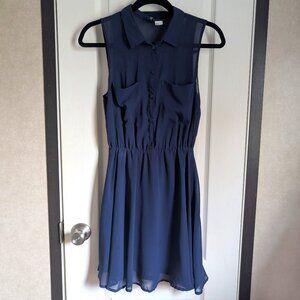 Womens' Blue Chiffon Dress